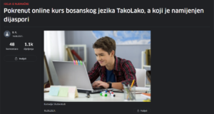Klix artice about Tako Lako school